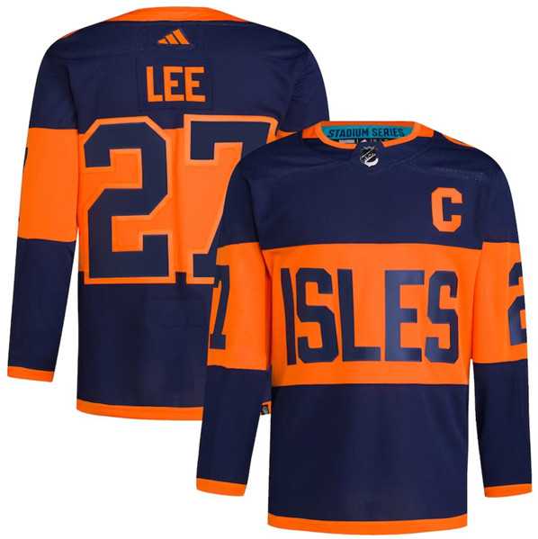 Men%27s New York Islanders #27 Anders Lee Navy 2024 Stadium Series Stitched Jersey Dzhi